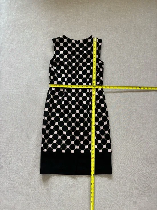 Ann Taylor Black & Pink Geometric Midi Sheath Dress - Picture 12 of 13